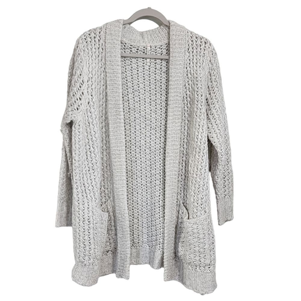 Willow & Clay Cardigan Sweater S gray loose knit open front Oversized